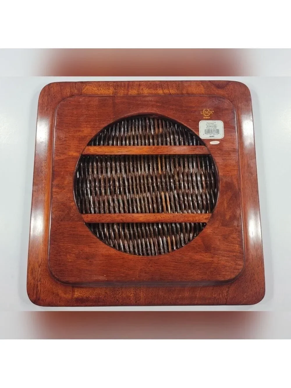 Lenox Riverwood Teak Square Plate Charger Decorative Rustic Cabin Replacement